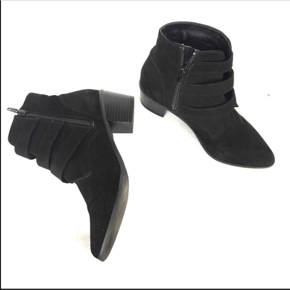 Black Ankle Boots, silver Buckles - Picture 5 of 7